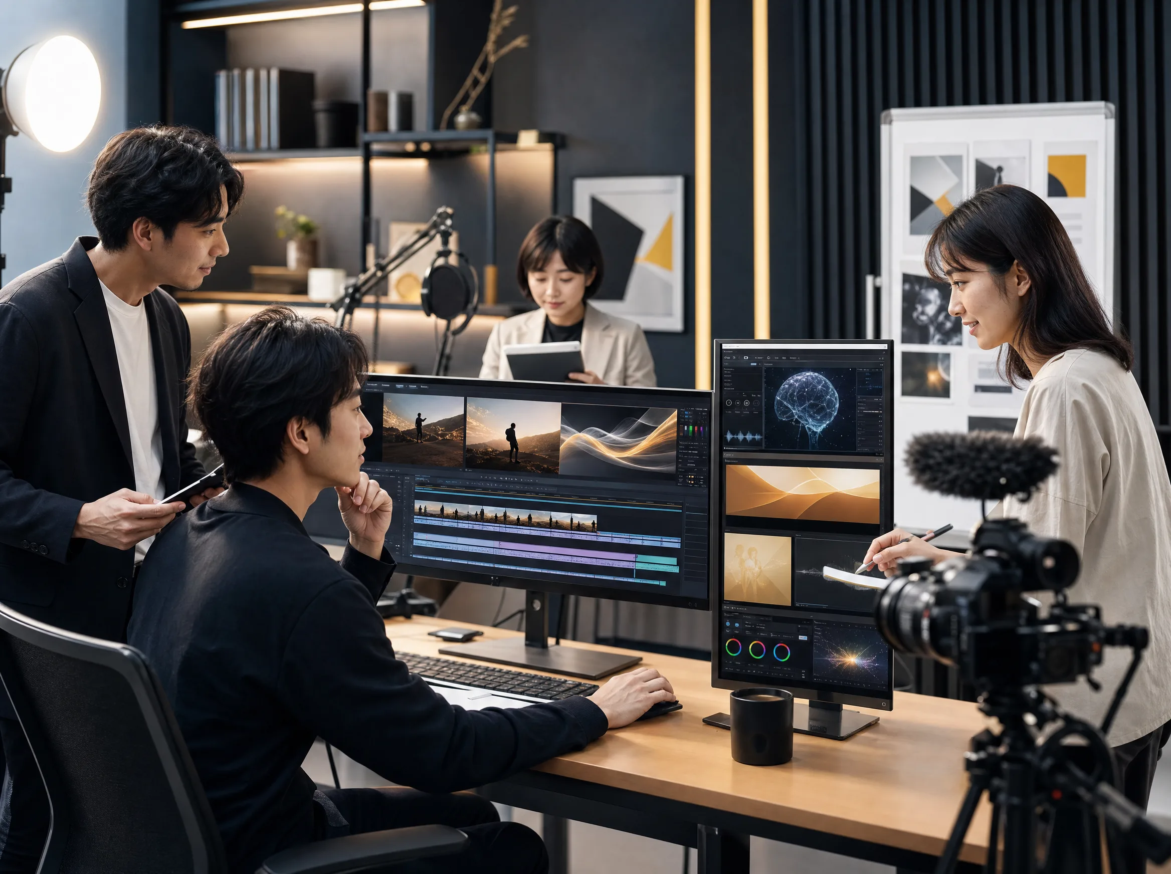 企業向け動画を企画・編集する制作チーム