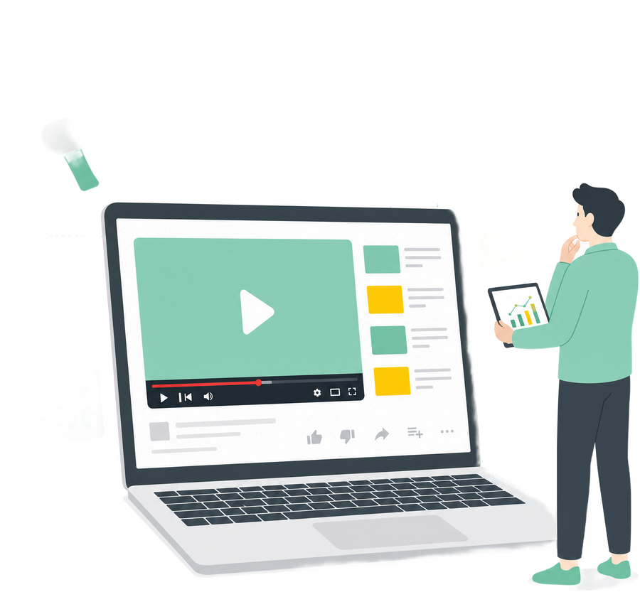動画で幅広い視聴者へ情報を届けるイメージ